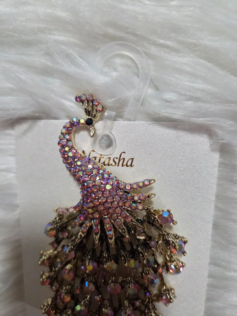 Natasha Oversized Peacock Brooch